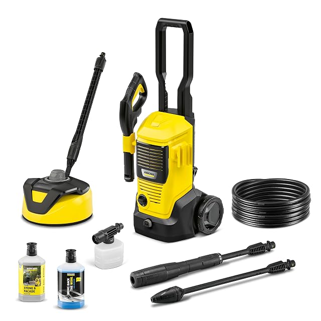 Kärcher K 4 FJ Home pressure washer with T 5 surface cleaner, product photograph